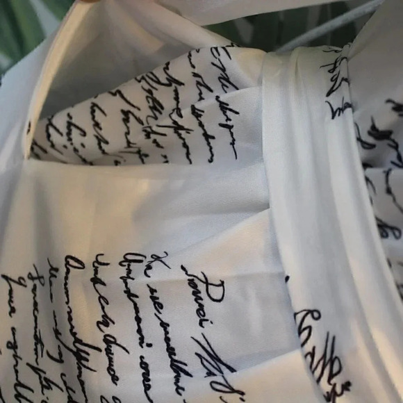 Fashion Long Sleeve V-Neck SHAPED Retro MCM Writing Printed Wrap Midi Dress - Picture 8 of 8